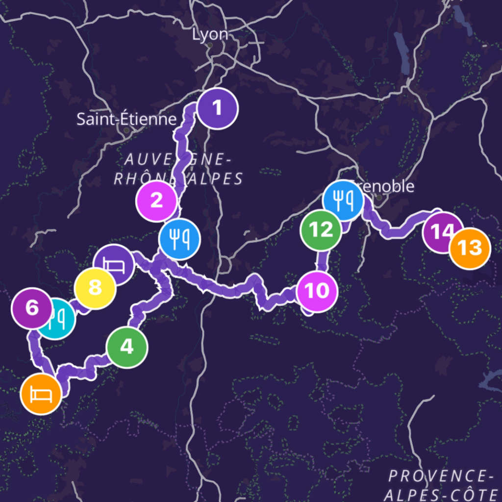 Map itinerary