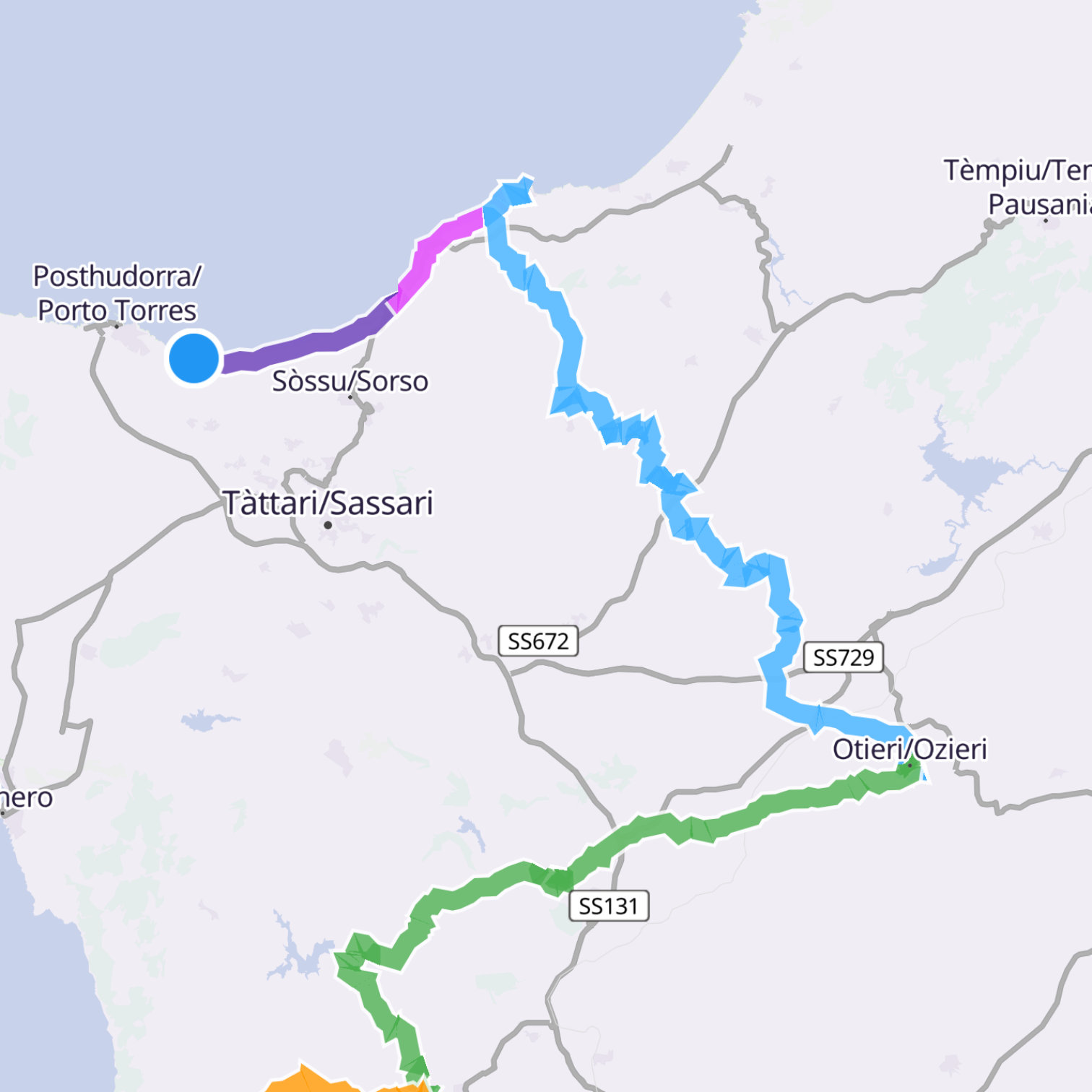 Map itinerary