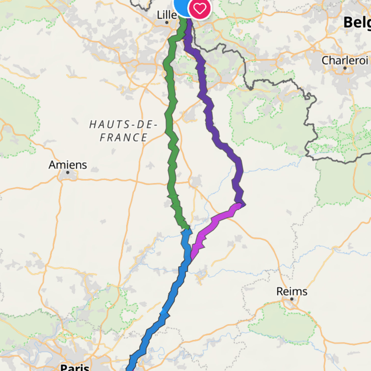 Map itinerary