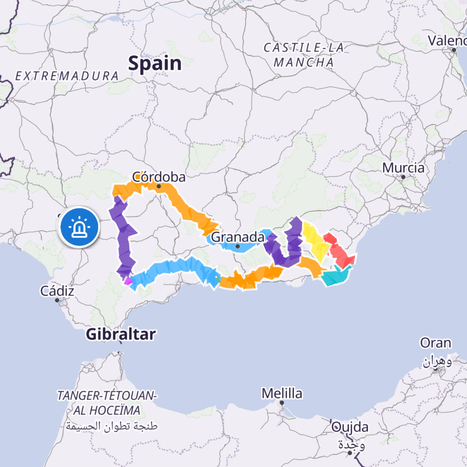 Map itinerary
