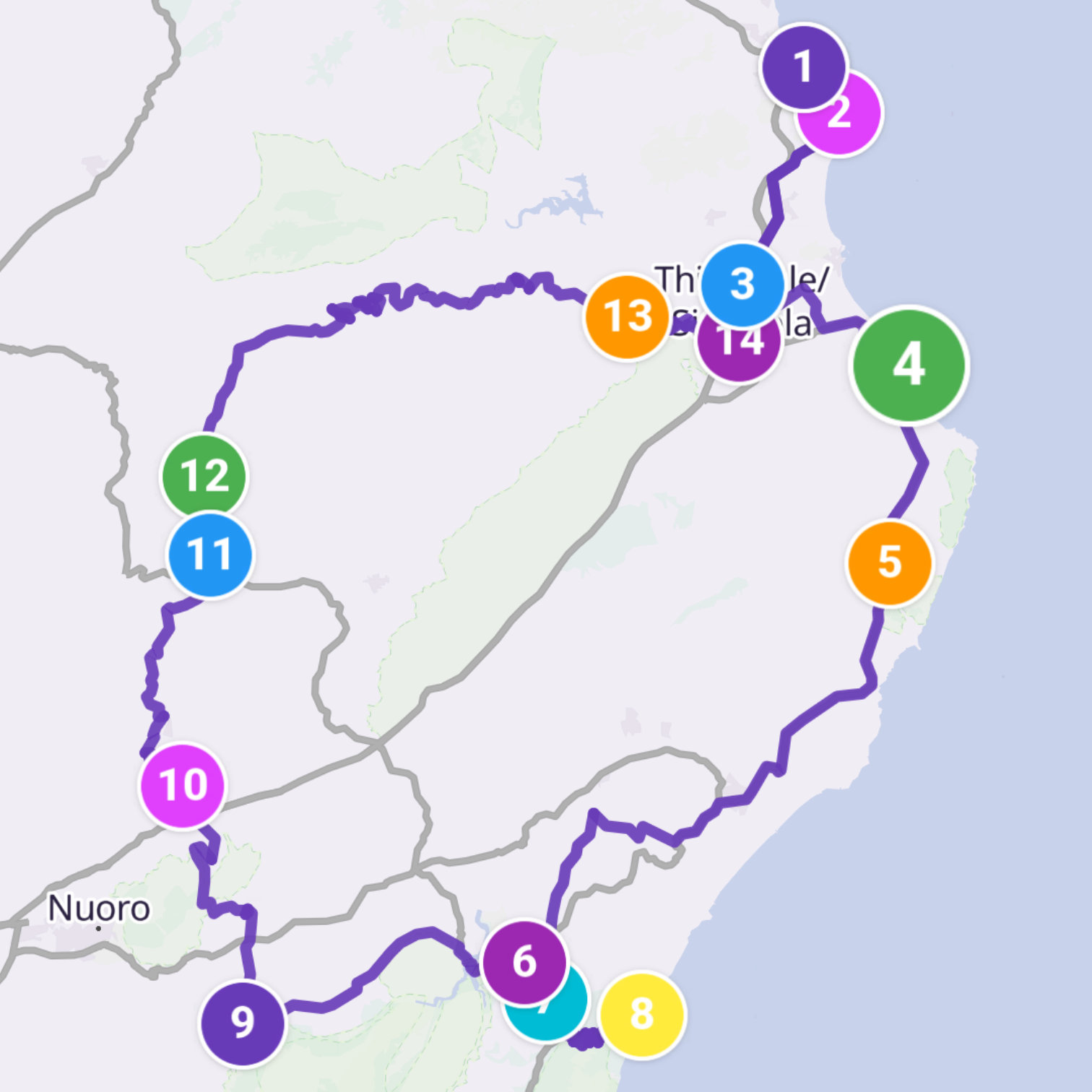 Map itinerary