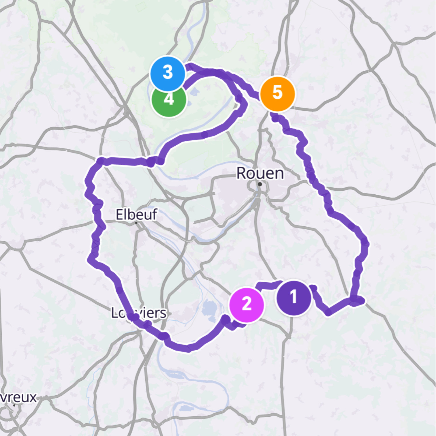 Map itinerary