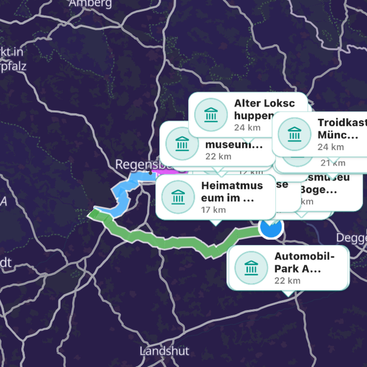 Map itinerary