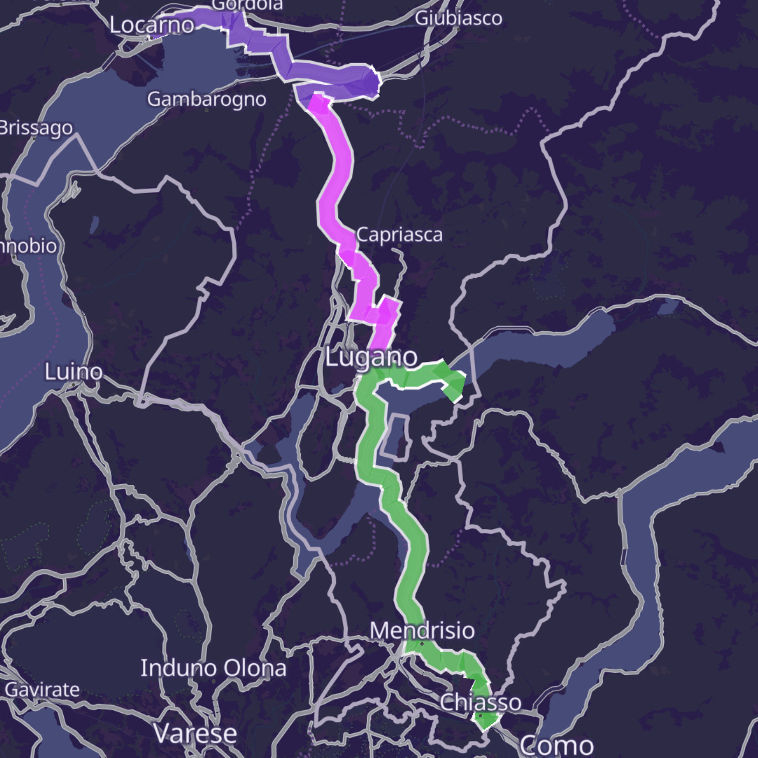 Map itinerary