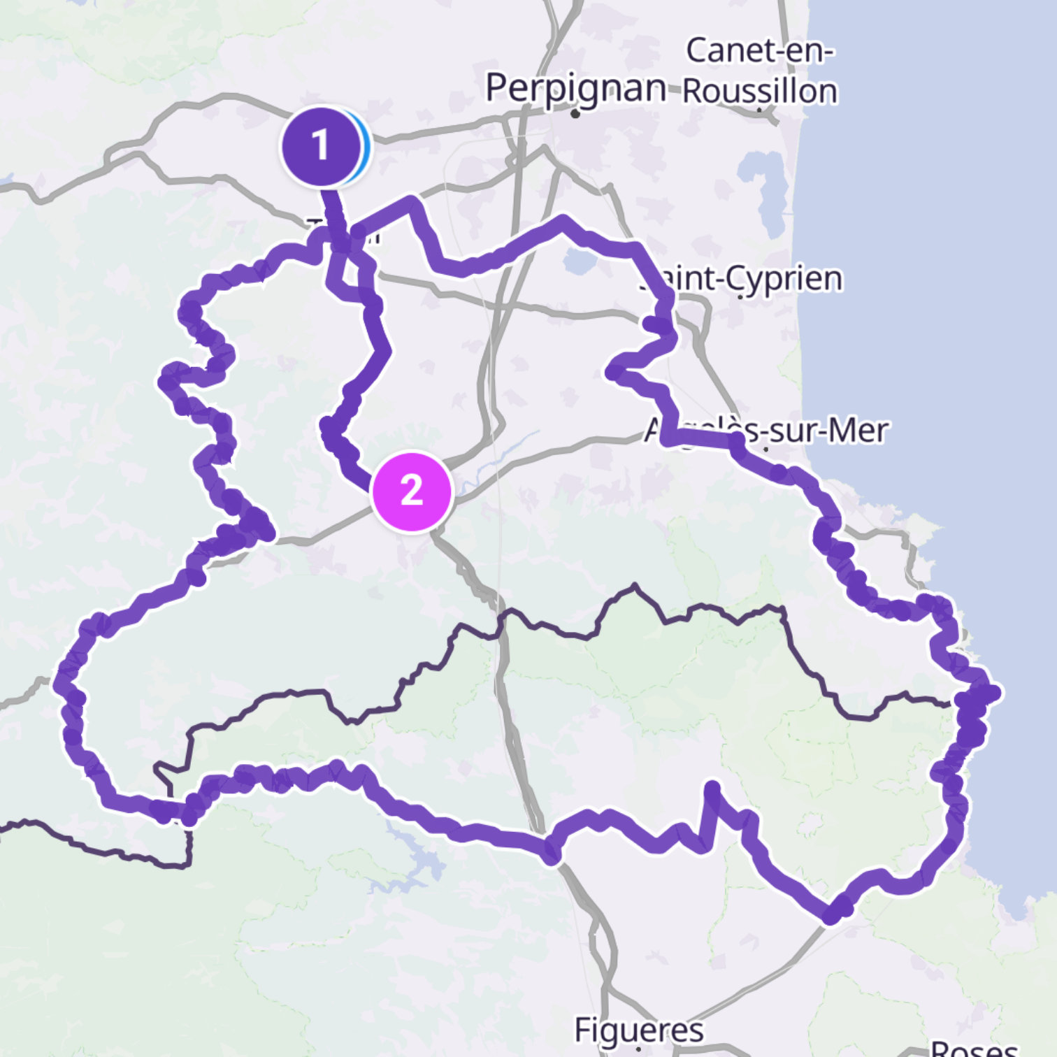 Map itinerary