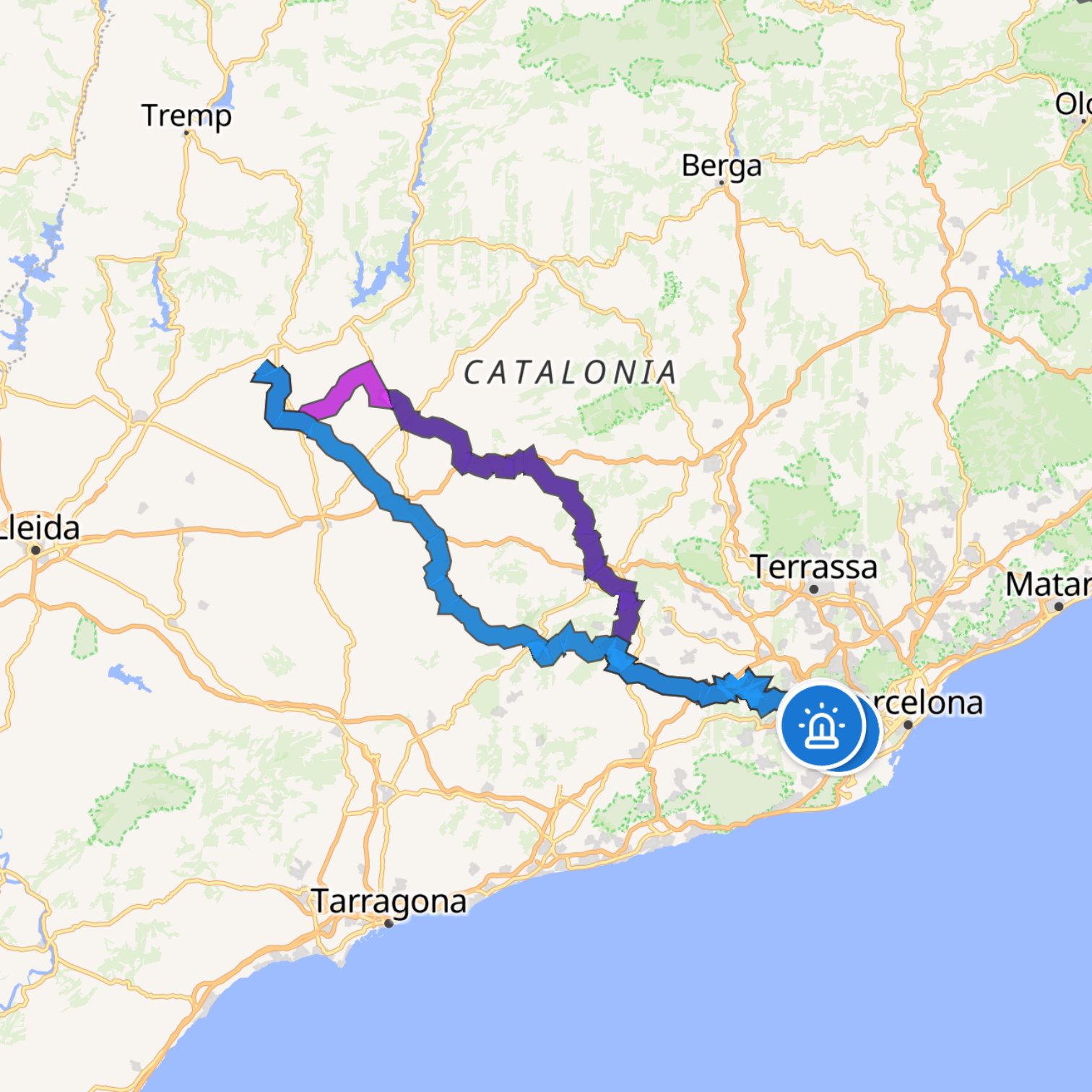 Map itinerary
