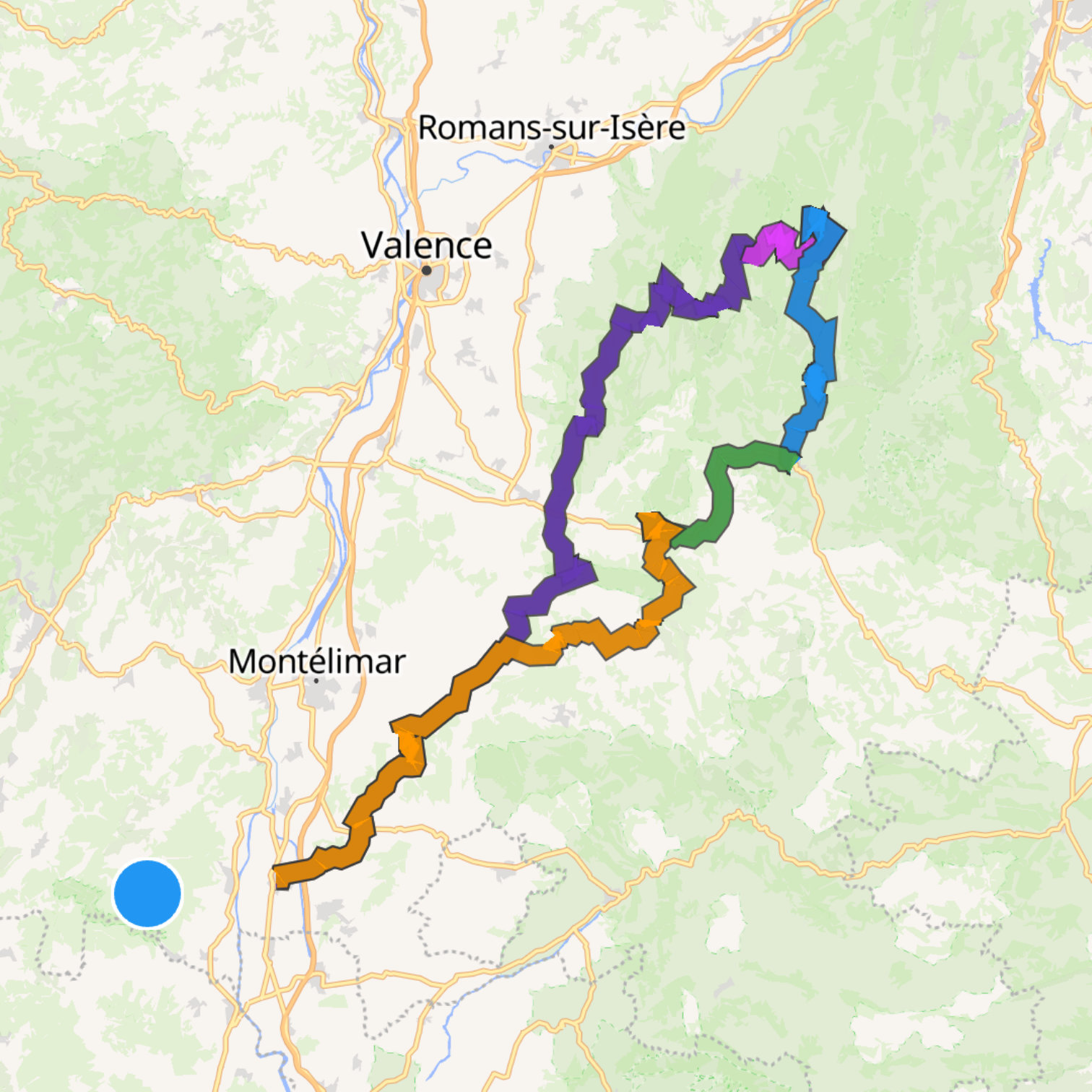 Map itinerary