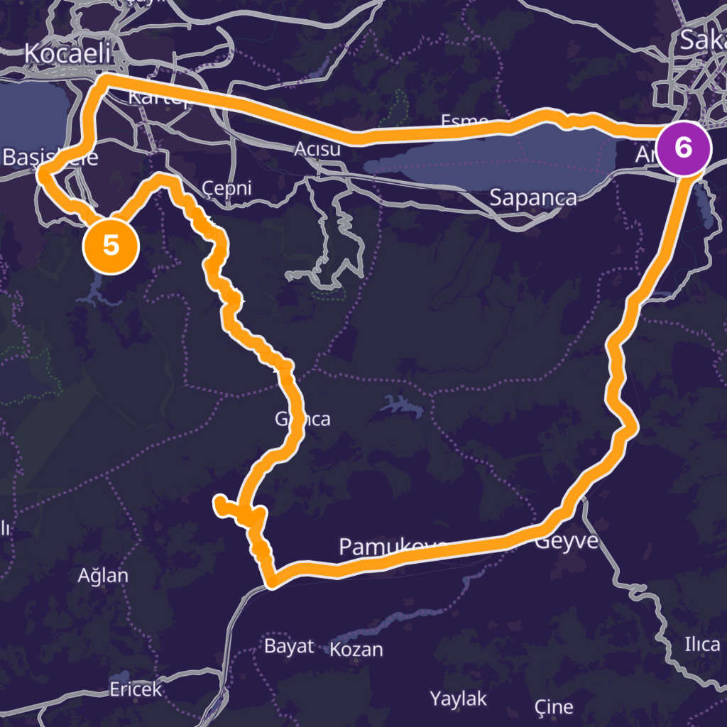 Map itinerary