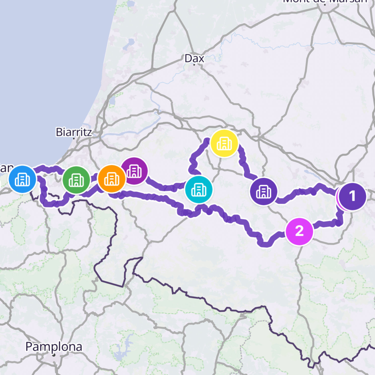 Map itinerary