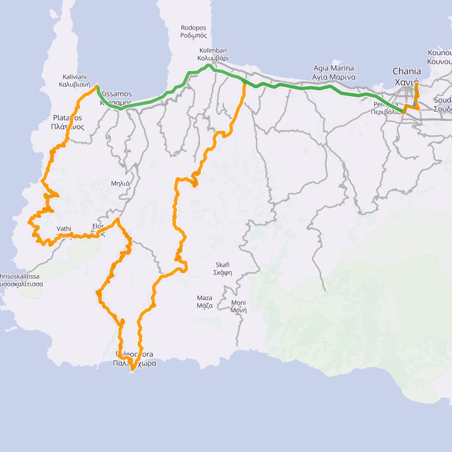Map itinerary
