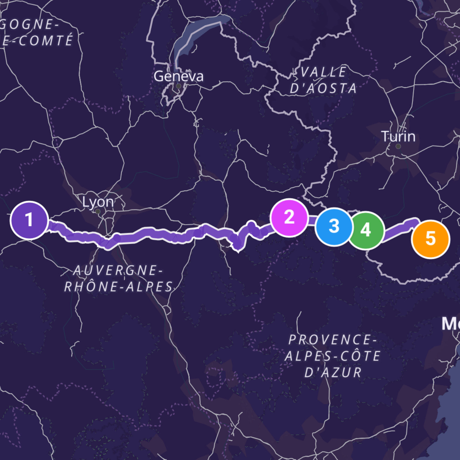 Map itinerary