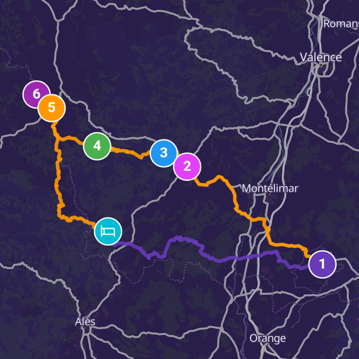 Map itinerary