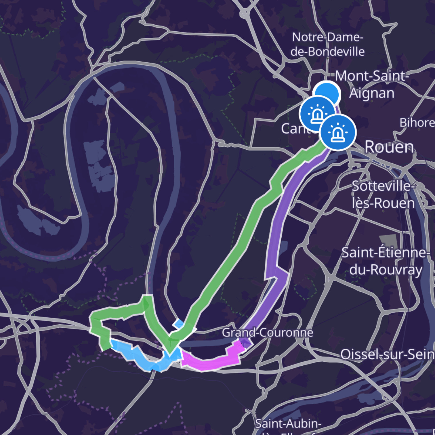 Map itinerary