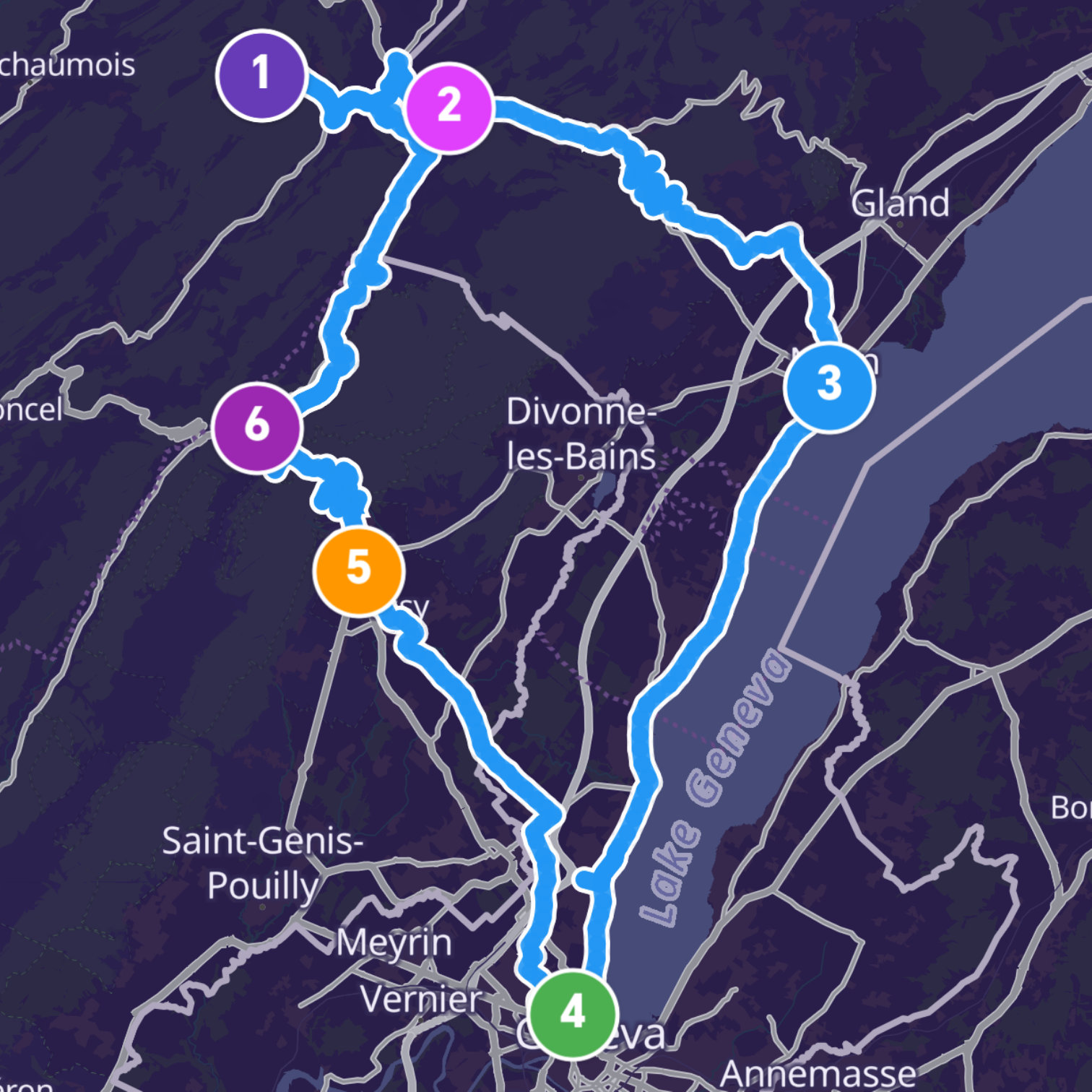 Map itinerary