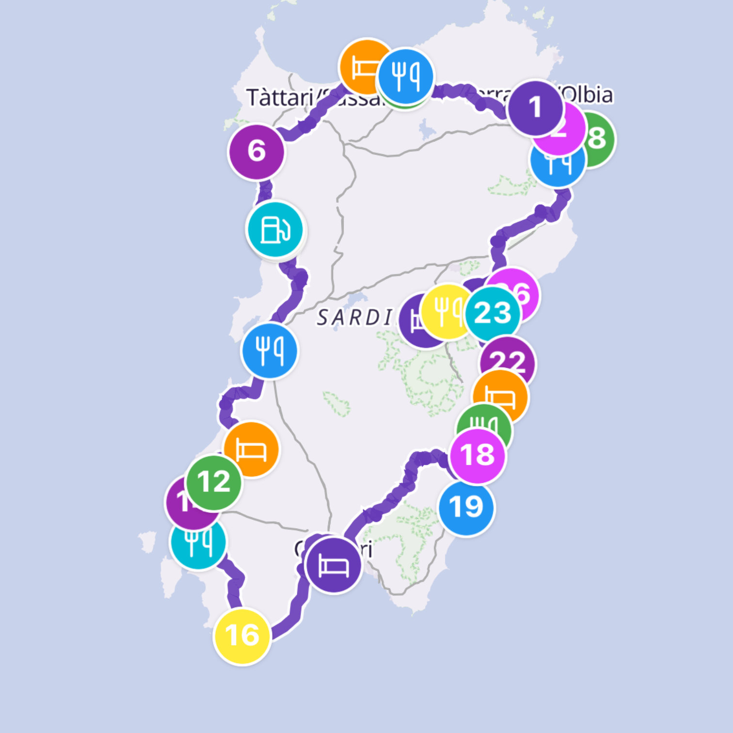Map itinerary