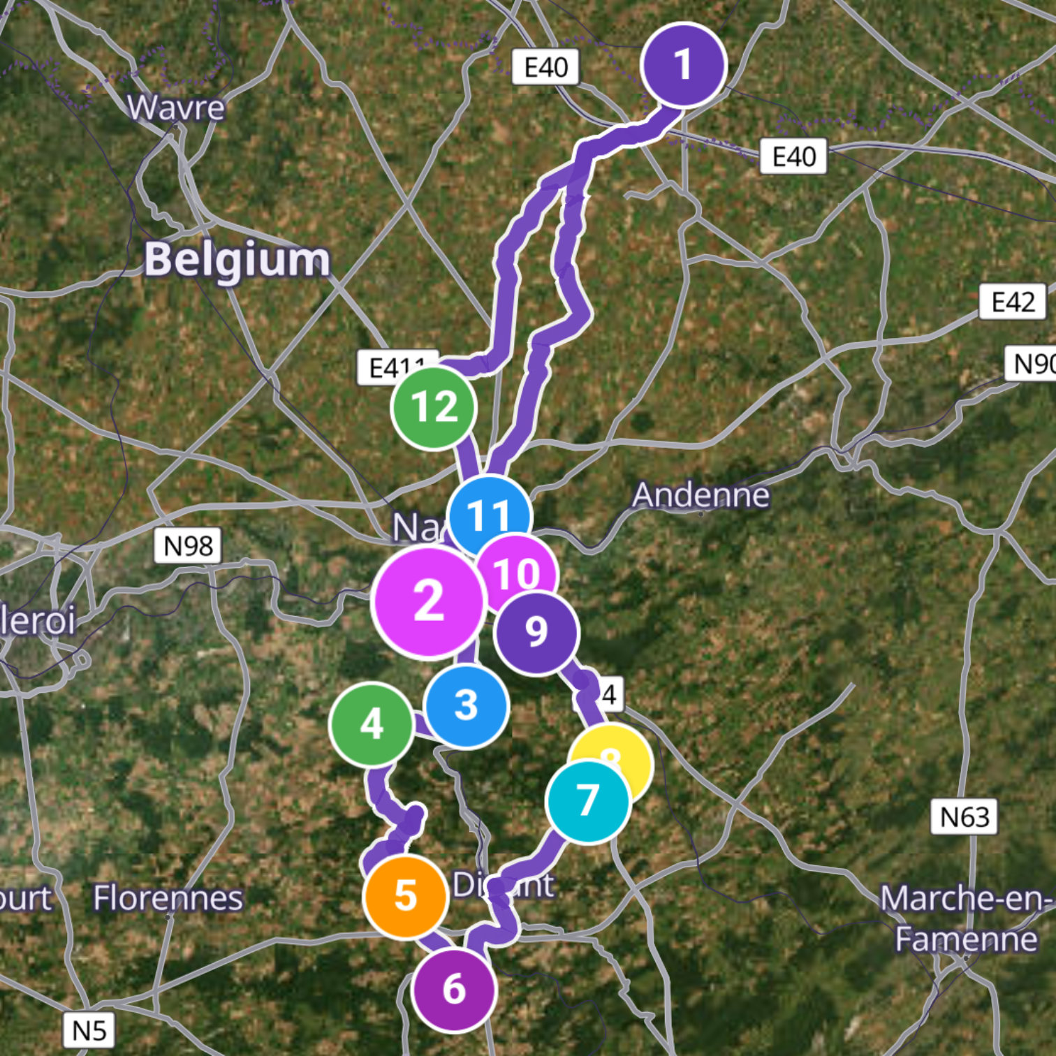 Map itinerary