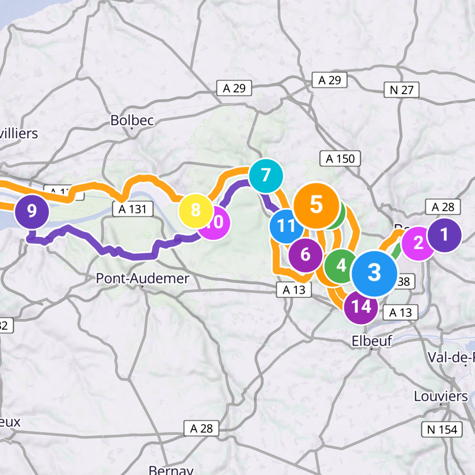 Map itinerary