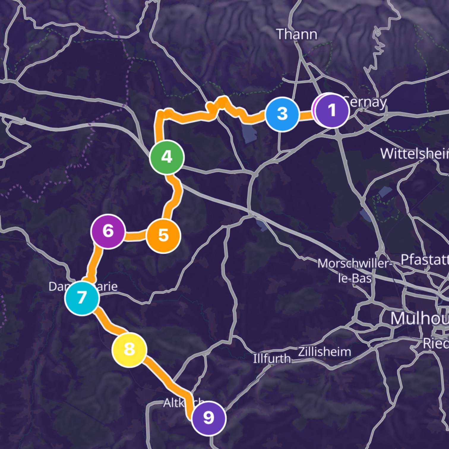 Map itinerary