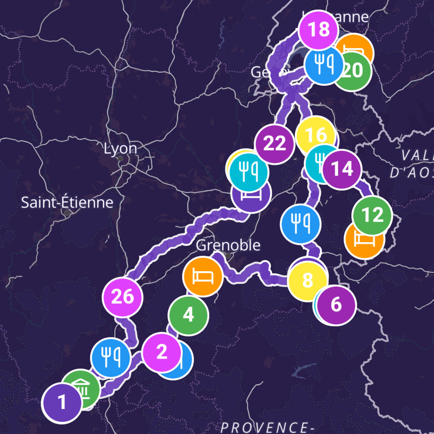 Map itinerary