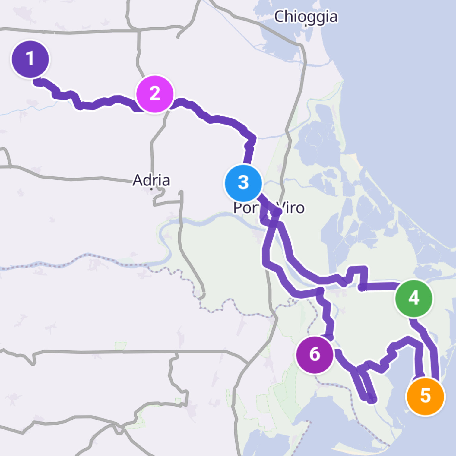 Map itinerary