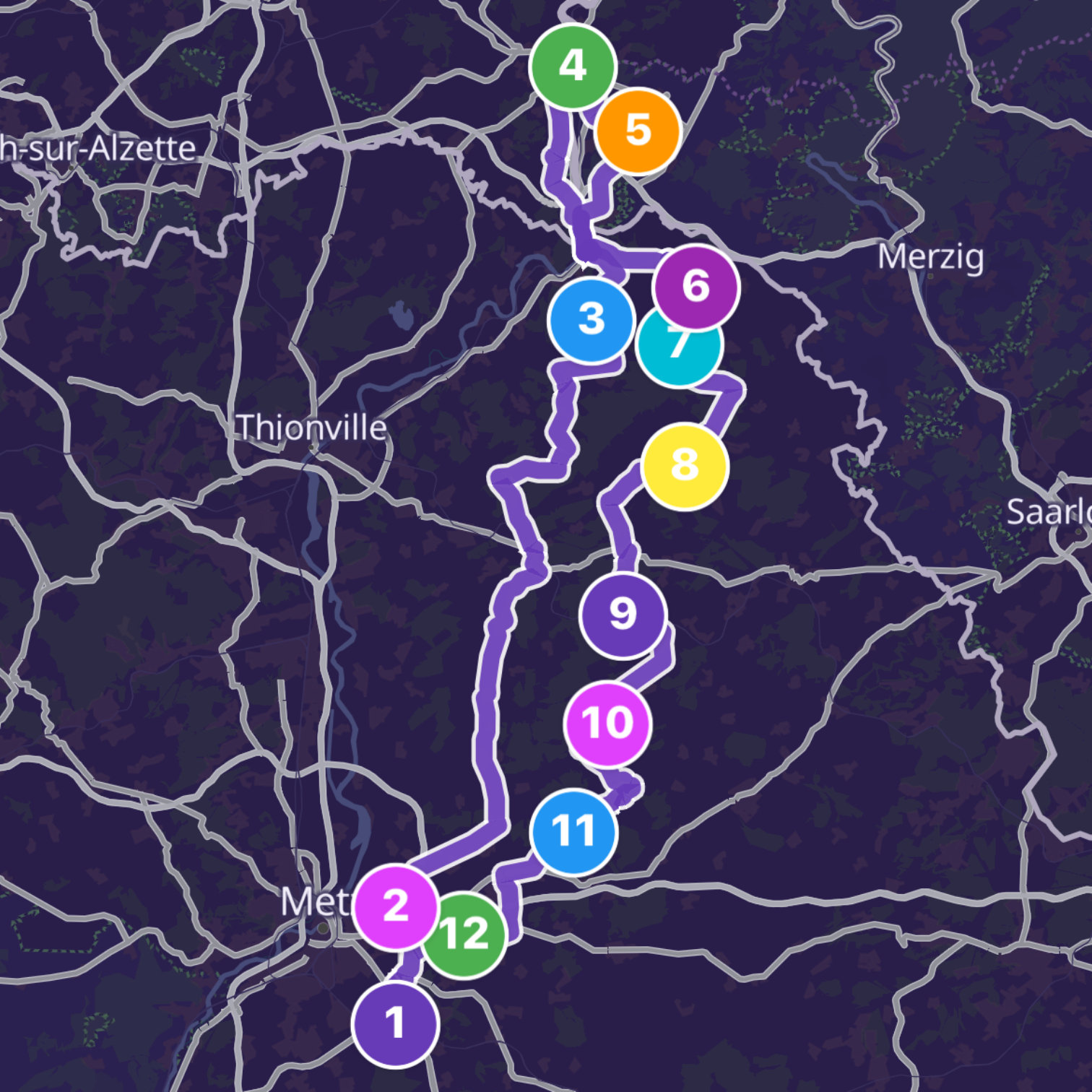 Map itinerary