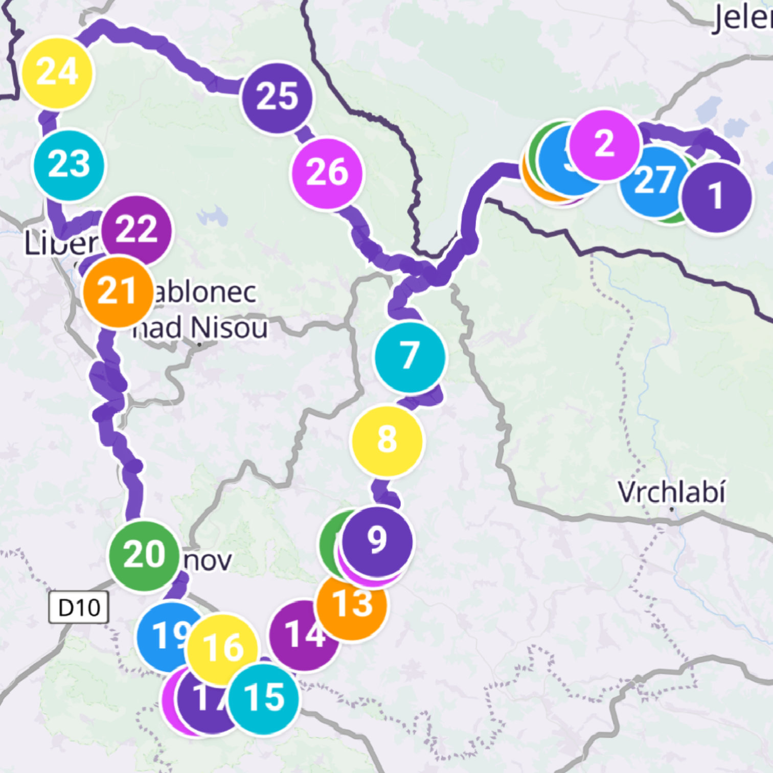 Map itinerary