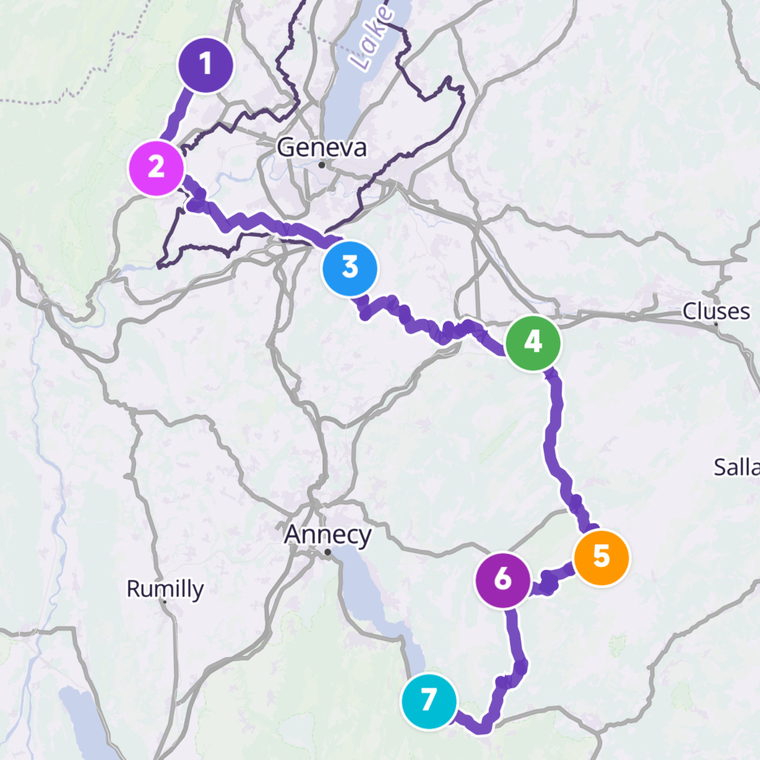 Map itinerary