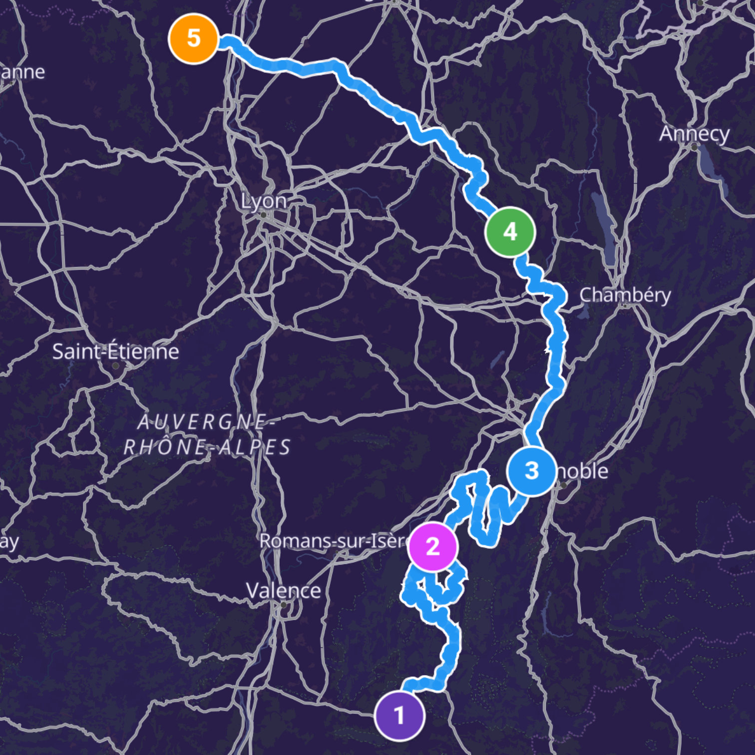 Map itinerary