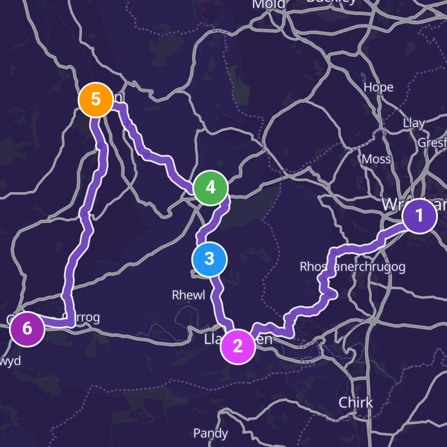 Map itinerary