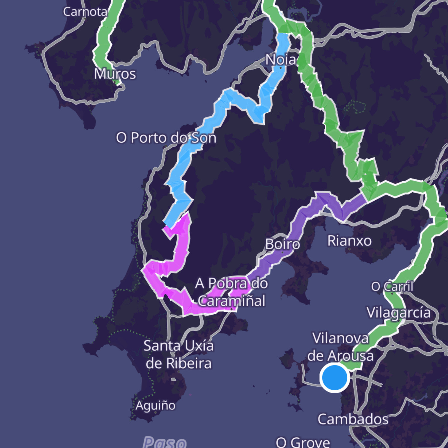 Map itinerary