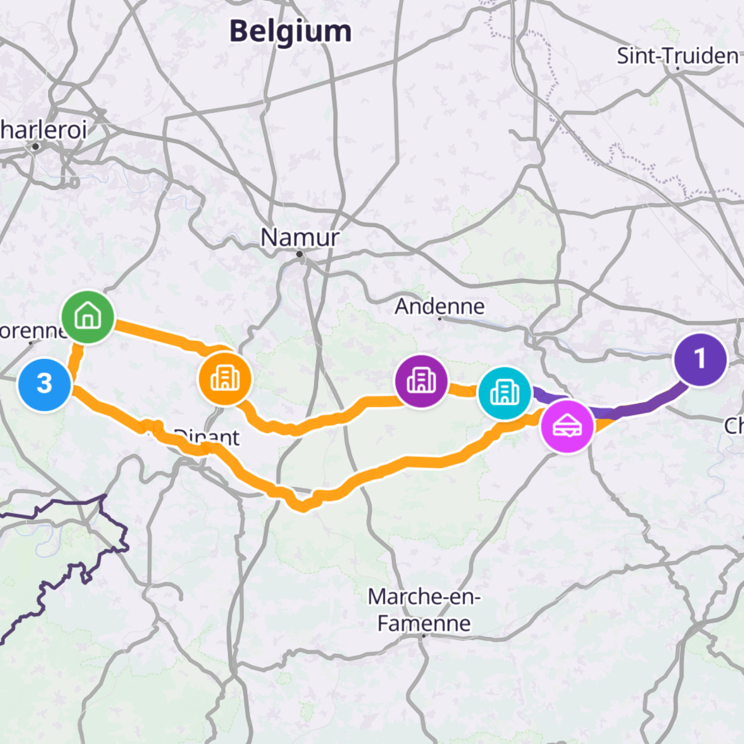 Map itinerary