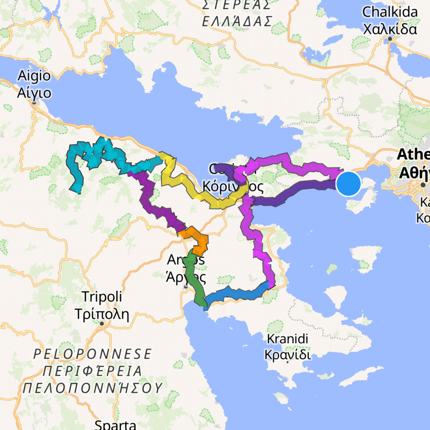 Map itinerary