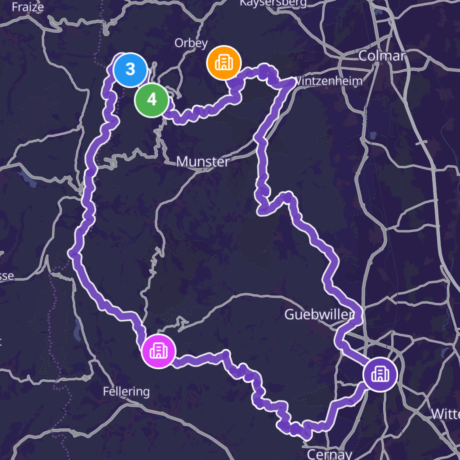 Map itinerary
