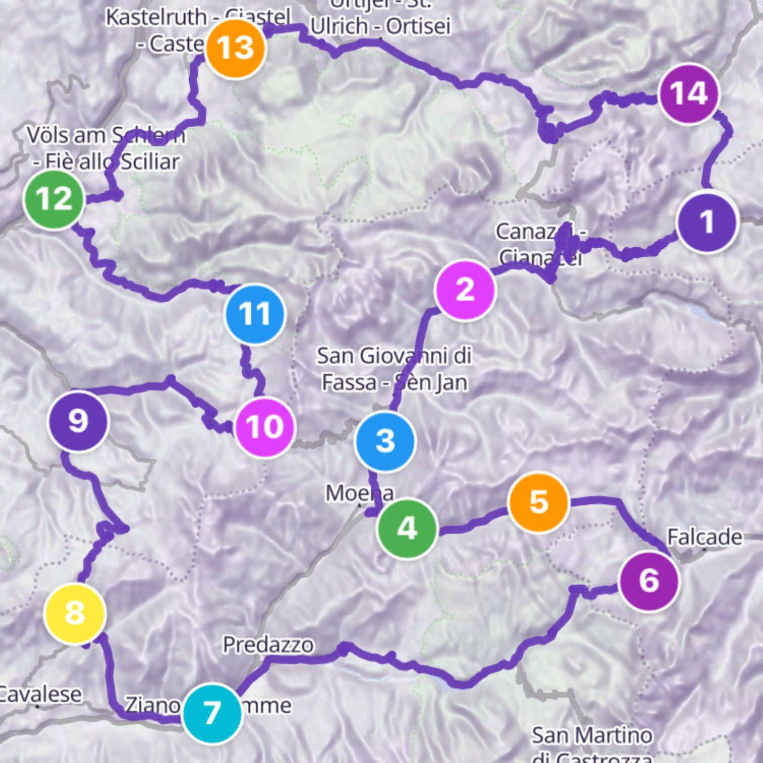 Map itinerary