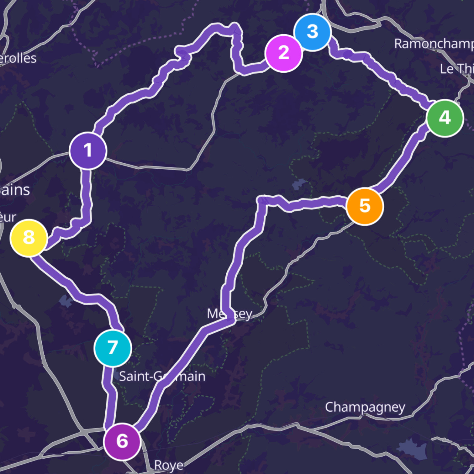 Map itinerary