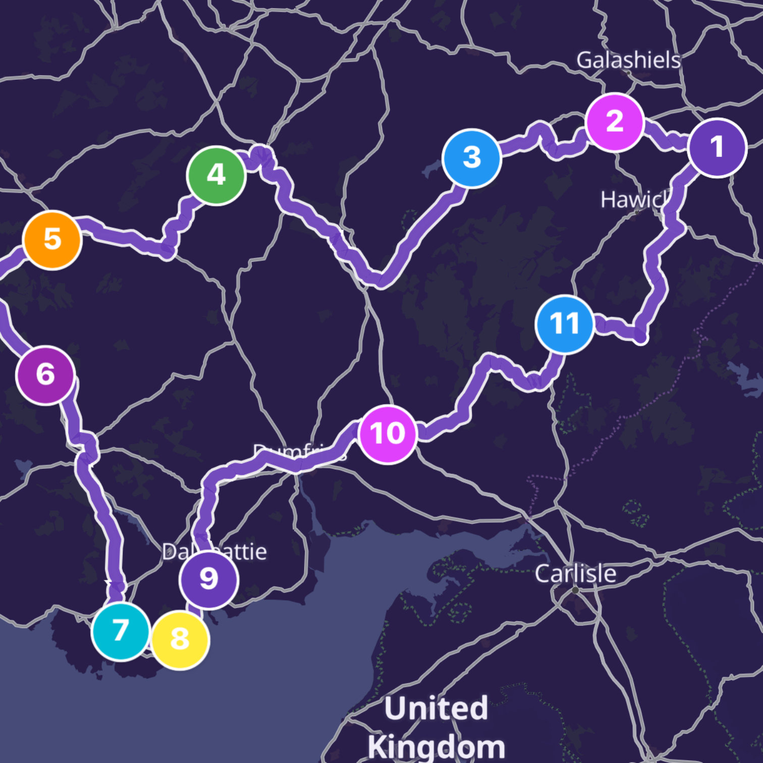 Map itinerary