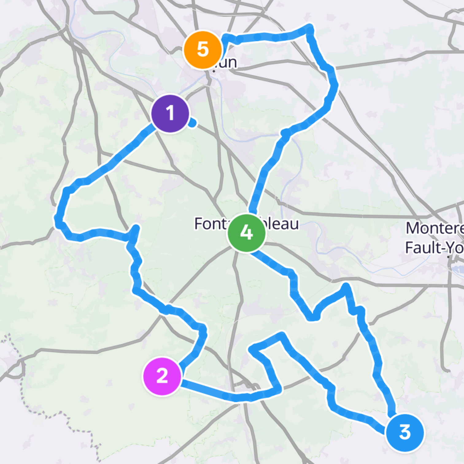 Map itinerary