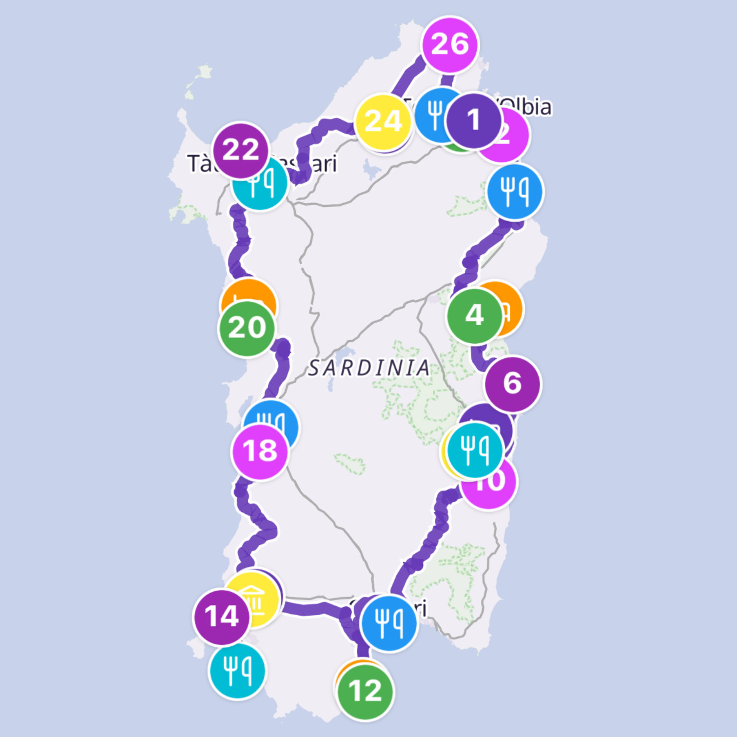 Map itinerary