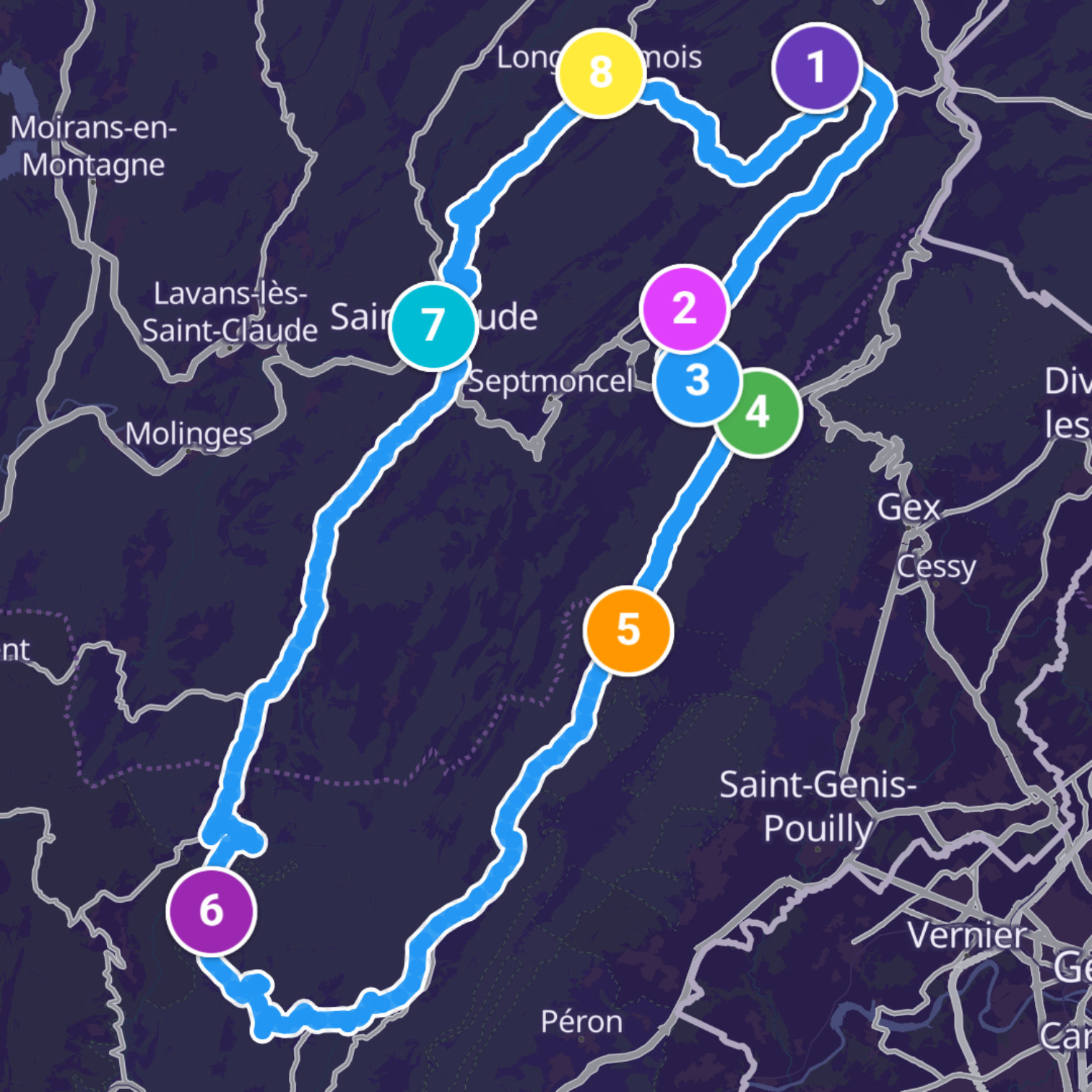 Map itinerary