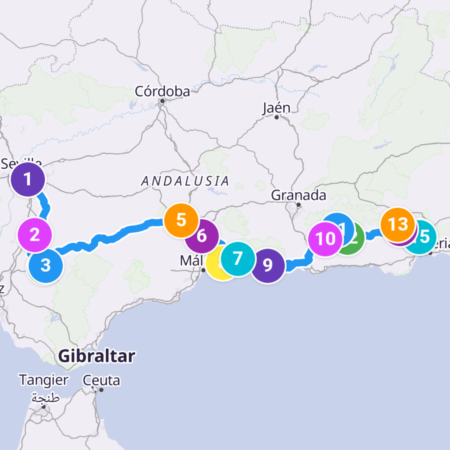 Map itinerary