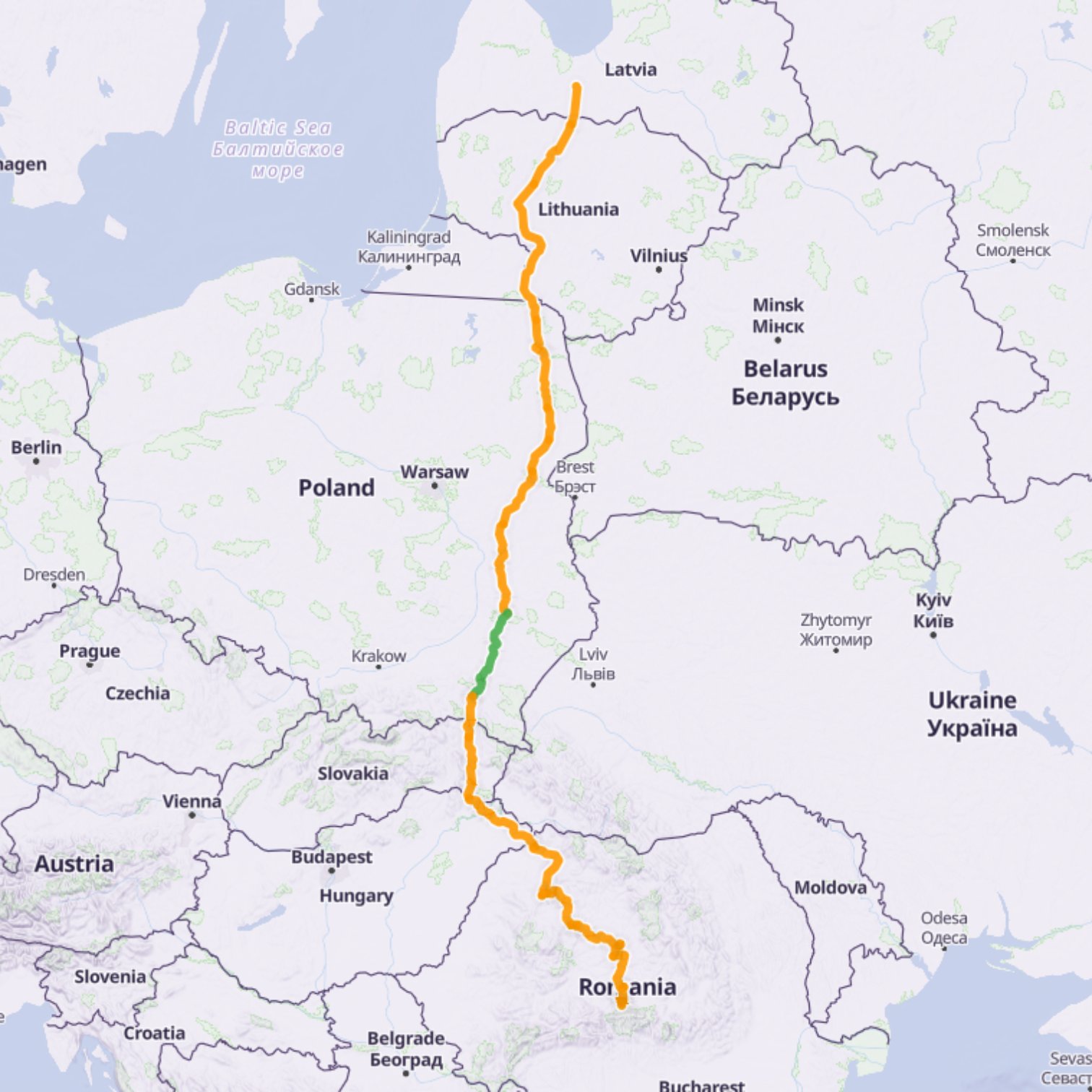 Map itinerary