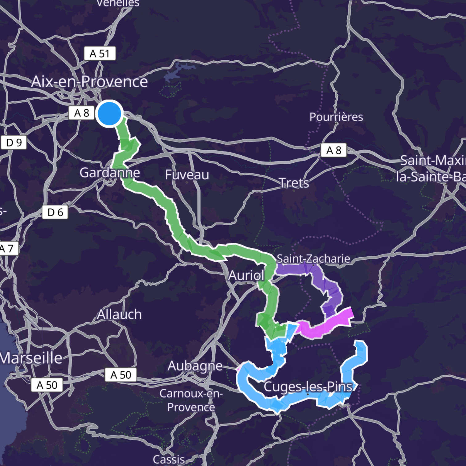 Map itinerary