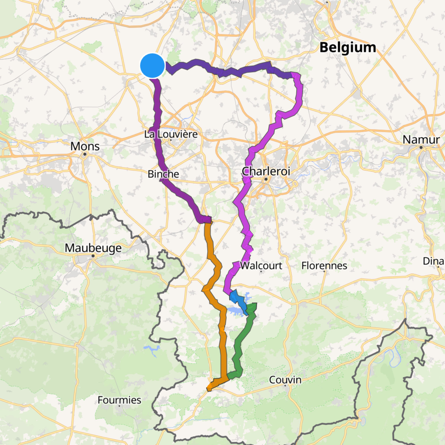 Map itinerary