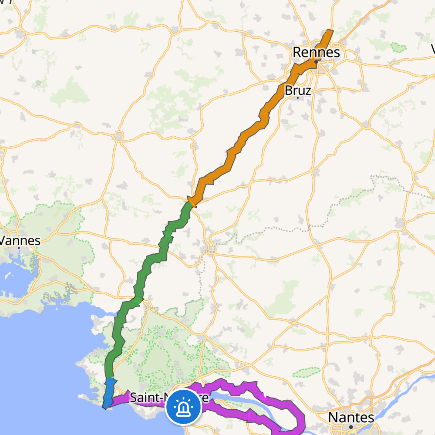 Map itinerary