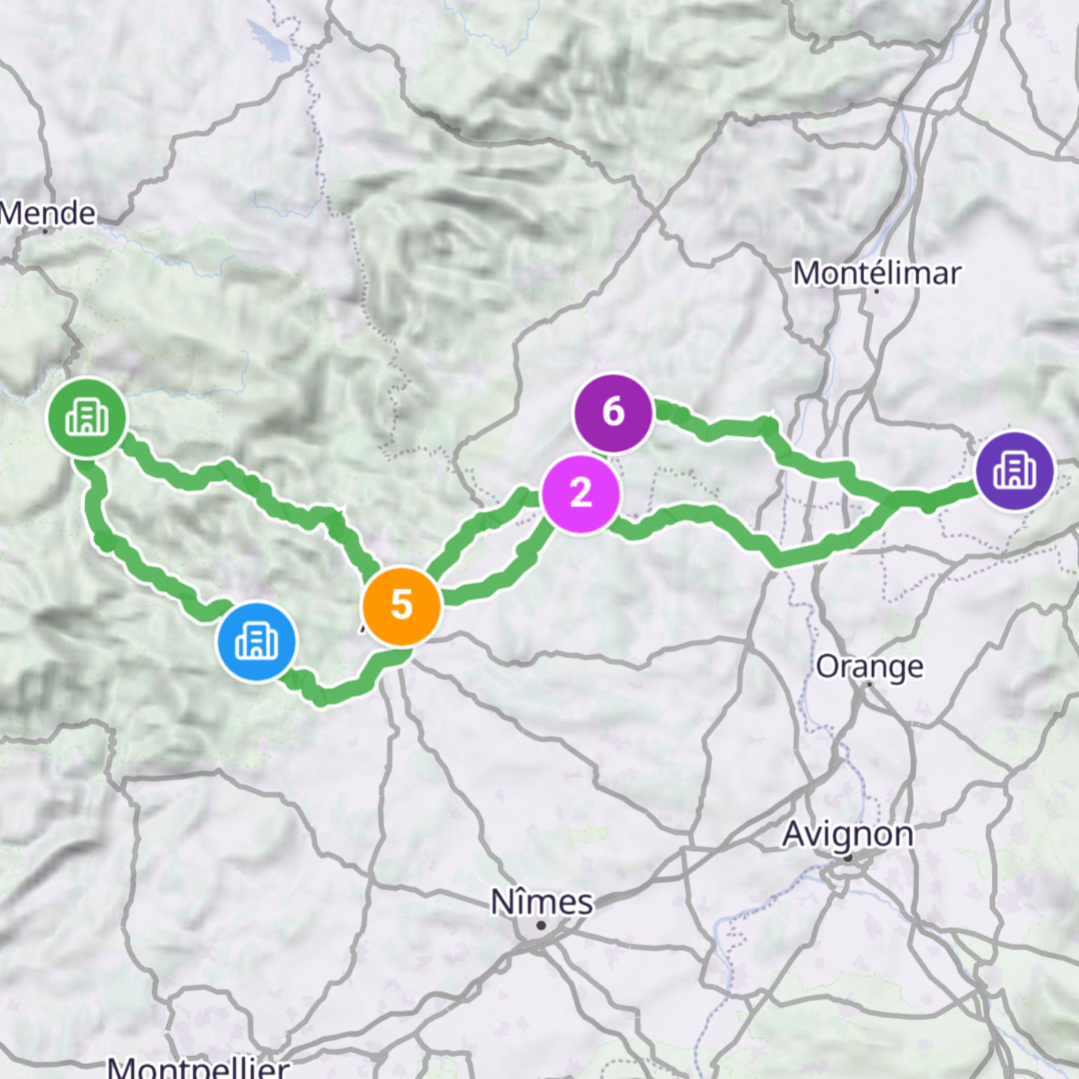Map itinerary