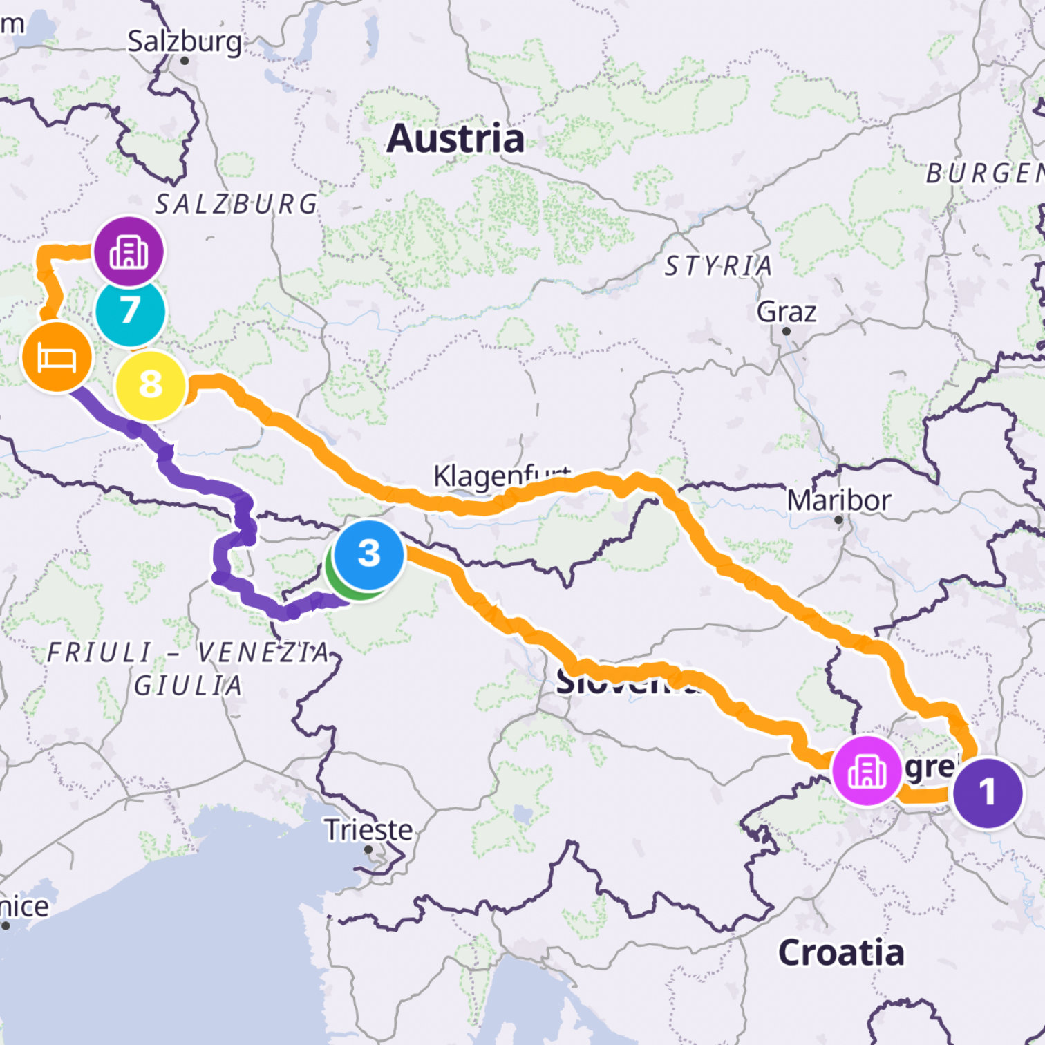 Map itinerary