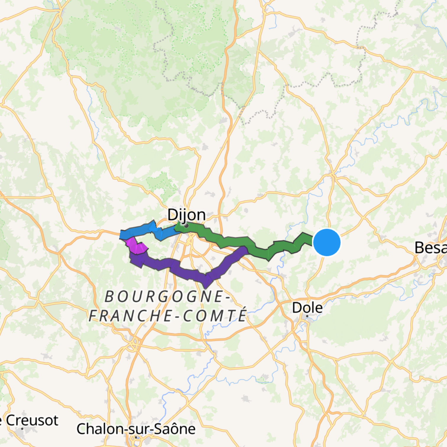 Map itinerary