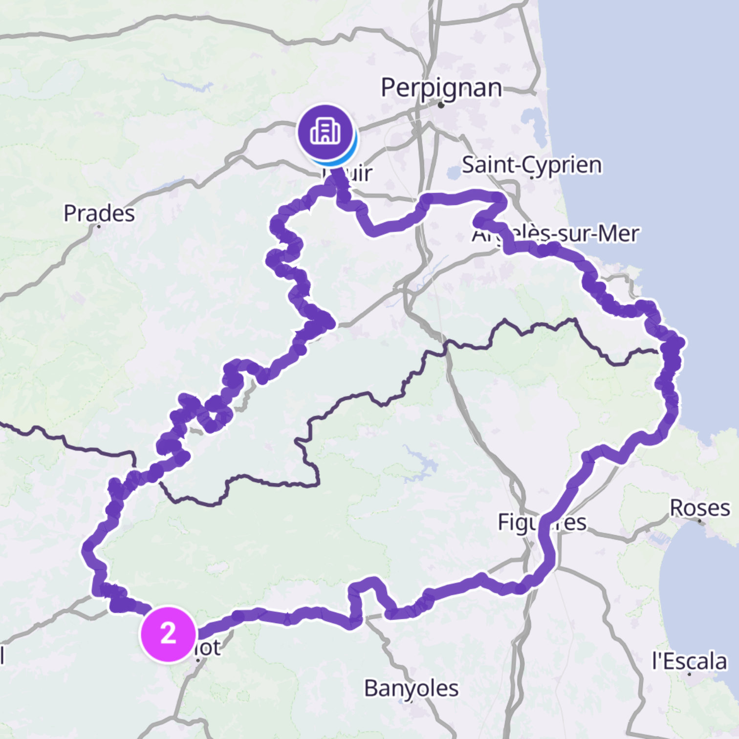 Map itinerary