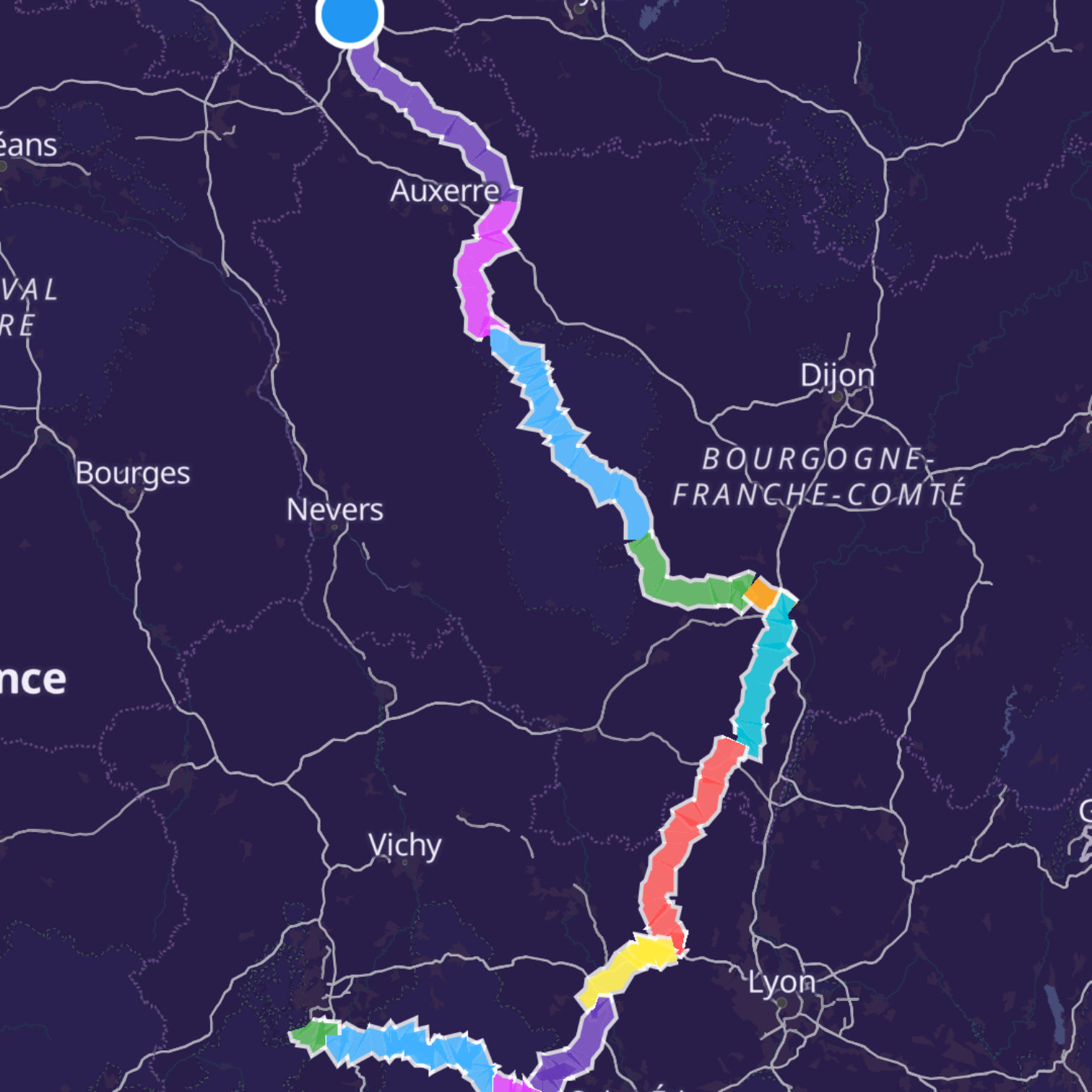 Map itinerary