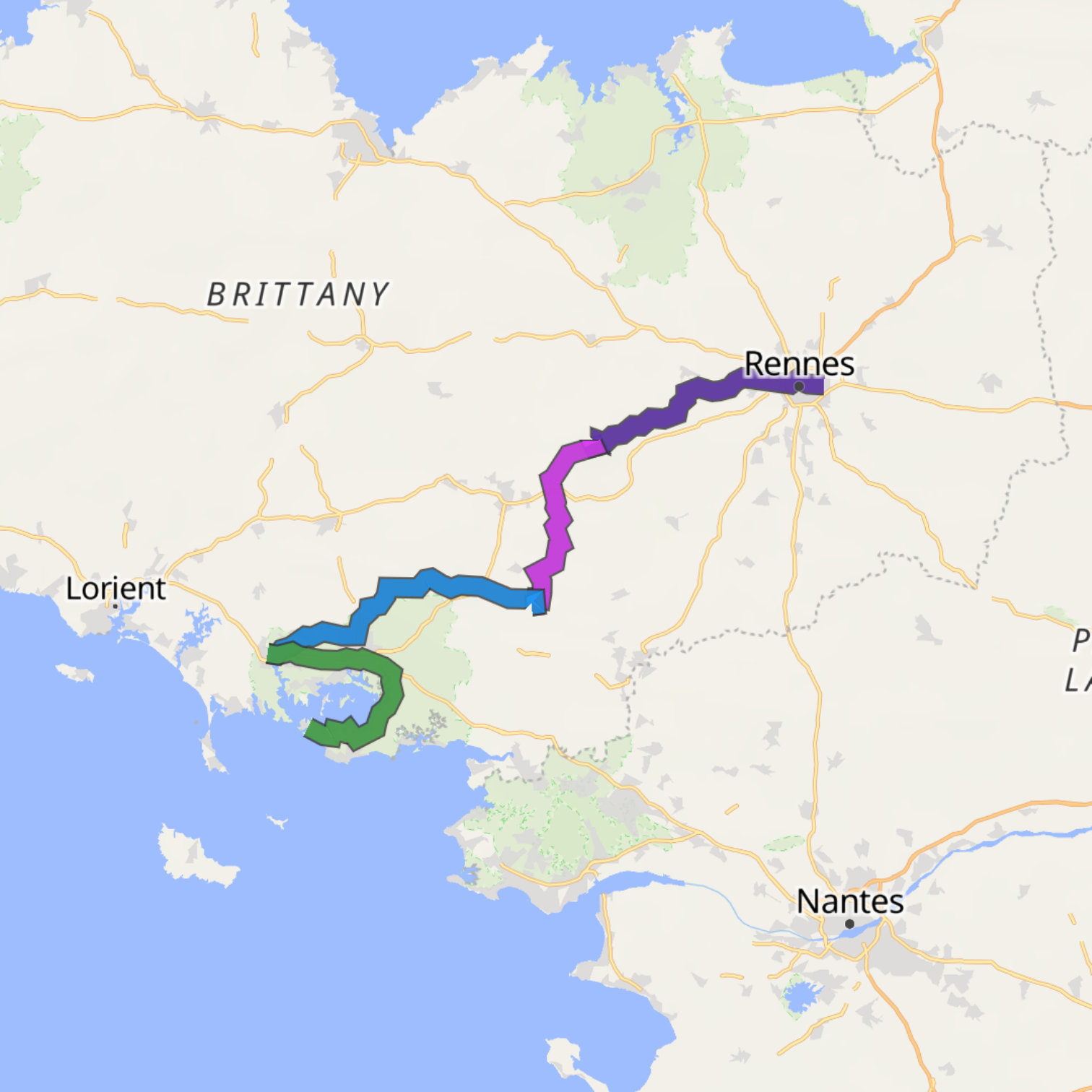 Map itinerary